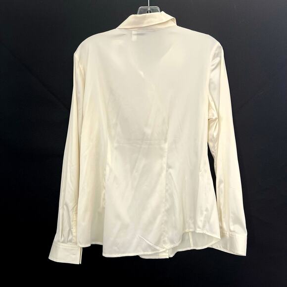 Additions by Chico’s women’s satin cream button front dress shirt - Picture 3 of 5